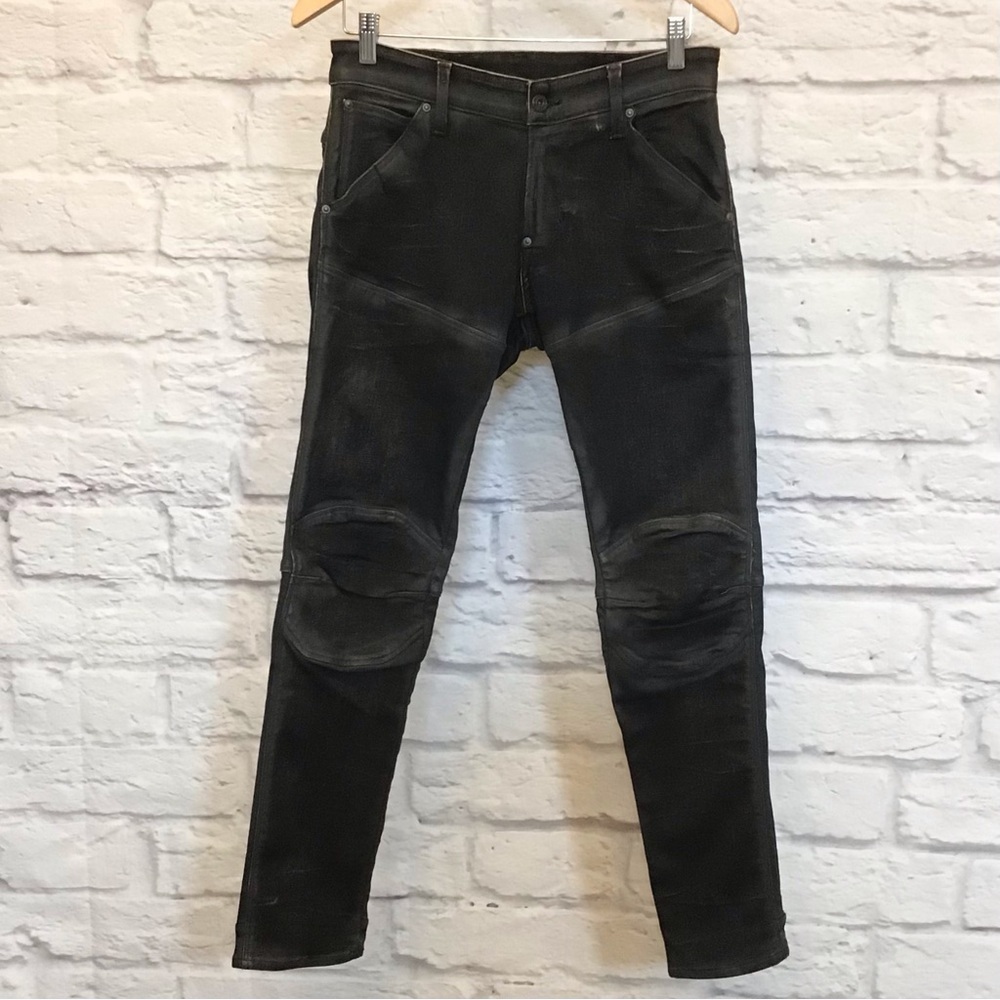 Black Men’s Slim Moto Jeans - Unbranded